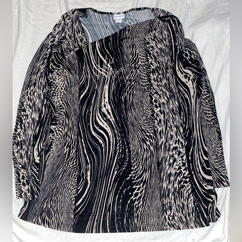 Jaclyn Smith Blouse 2X Asymmetrical Collar